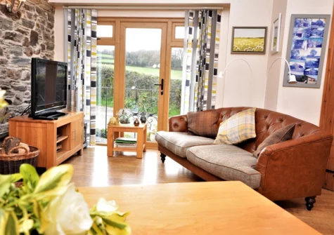 The living area at Colcharton Old Forge, Gulworthy