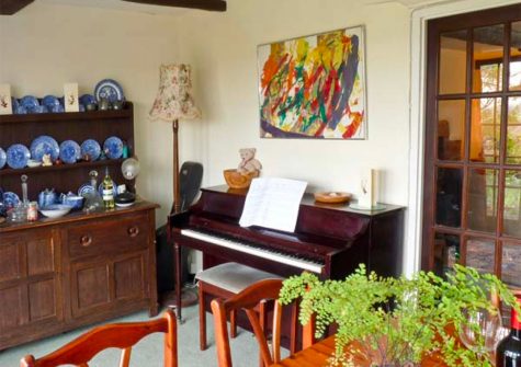 The dining area at Coles Cottage, Derriton