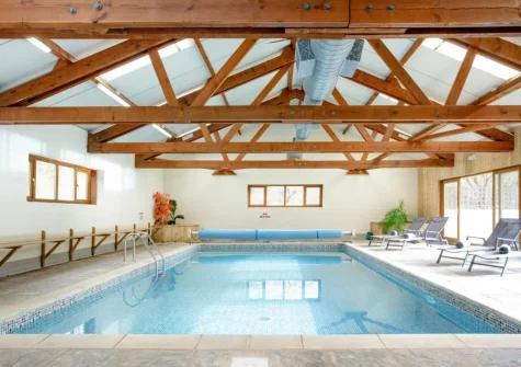The shared heated indoor swimming pool at Ashcombe Cottages, Ashcombe
