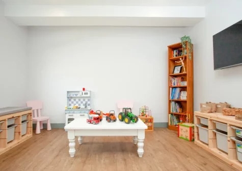 The shared children's indoor play room at Ashcombe Cottages, Ashcombe