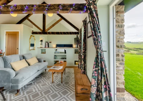 The living area at Combes Barn, Greencliff Farm, Abbotsham
