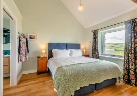 The bedroom at Combes Barn, Greencliff Farm, Abbotsham