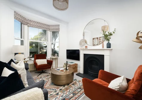 The living room at Come Up and Sea Me, St Ives