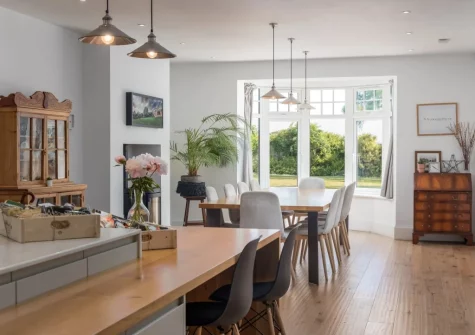 The kitchen & dining area at Coombe Rise, Poughill