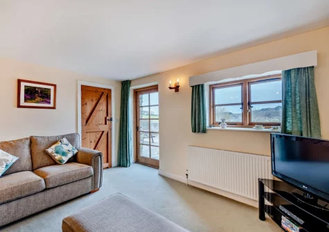 The living room at Coombe View at Spirewell Farm, Wembury