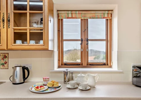 The kitchen at Coombe View at Spirewell Farm, Wembury