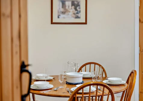 The dining area at Coombe View at Spirewell Farm, Wembury