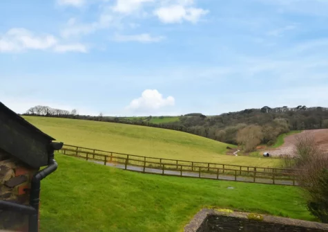 The view from bedroom #1 at Coombe View at Spirewell Farm, Wembury