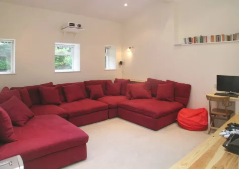 The cinema room at Copperfield, Bideford