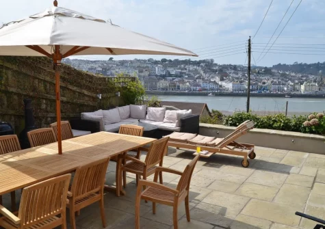 The patio, alfresco dining & outdoor sitting area at Copperfield, Bideford