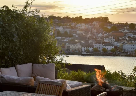 The patio & outdoor sitting area at Copperfield, Bideford