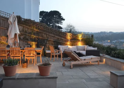 The patio, alfresco dining & outdoor sitting area at Copperfield, Bideford