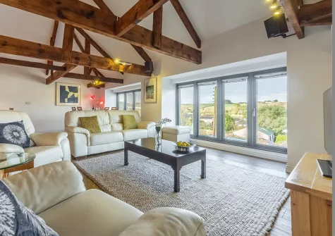The living area at Copperhouse View, Hayle