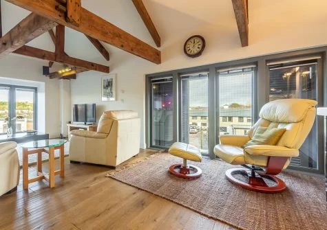 The living area at Copperhouse View, Hayle