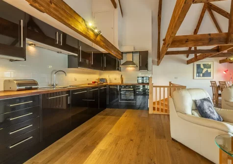 The kitchen at Copperhouse View, Hayle