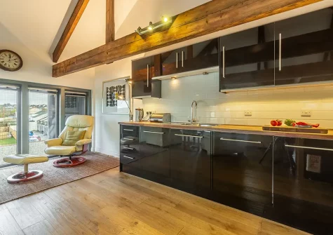 The kitchen at Copperhouse View, Hayle