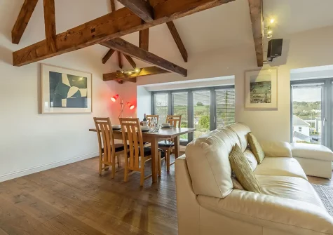 The dining area at Copperhouse View, Hayle