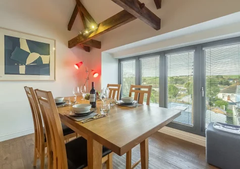 The dining area at Copperhouse View, Hayle