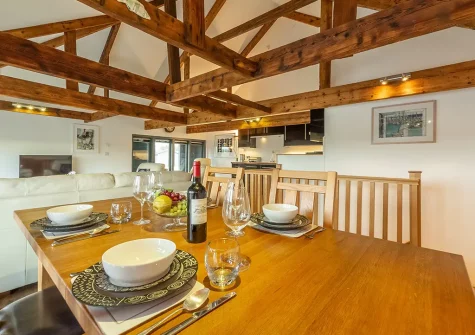 The dining area at Copperhouse View, Hayle
