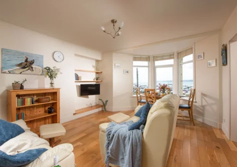 The living area at Cormorant Views, Marazion