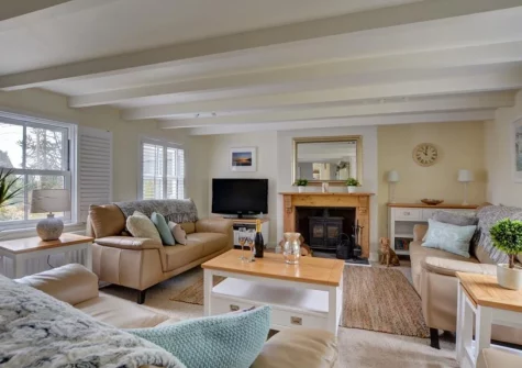 The living room at Corner Cottage, Trevarren