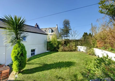 The terraced garden at Corner Cottage, Trevarren