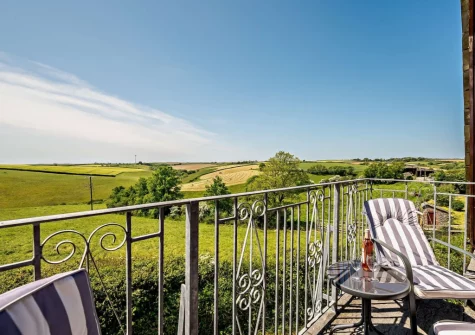 The balcony & outdoor sitting area at Countryside View, Crumplehorn