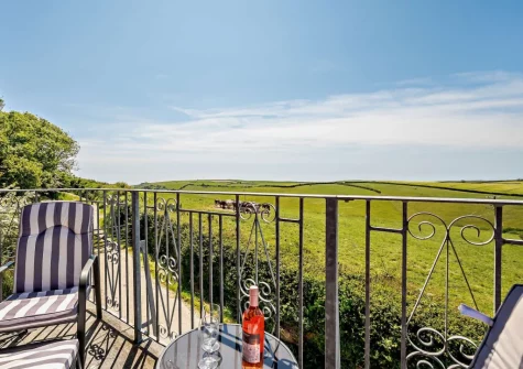 The balcony & outdoor sitting area at Countryside View, Crumplehorn