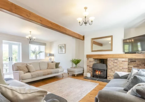 The living room at Court Barton Farm, South Huish