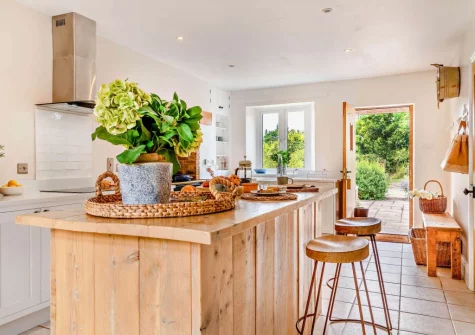 The kitchen at Court Barton Farm, South Huish
