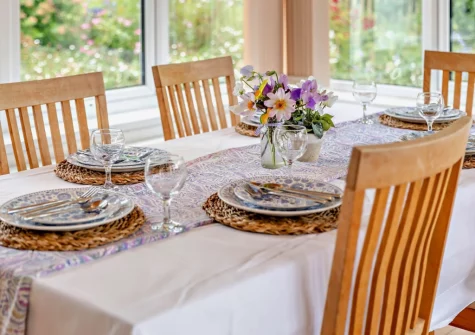 The dining area at Court Barton Farm, South Huish