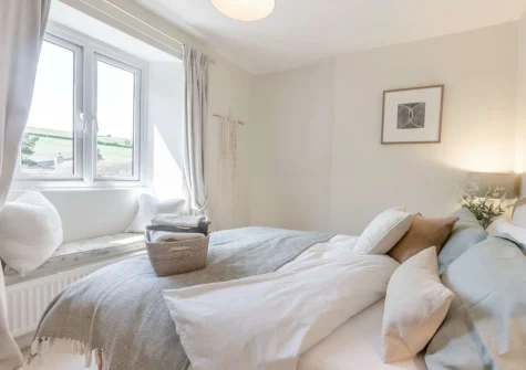 Bedroom #1 at Court Barton Farm, South Huish