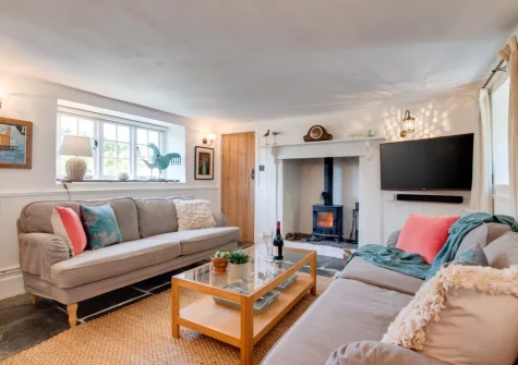 The living room at Court Cottage, Berrynarbor