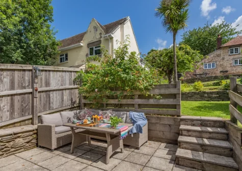 The second patio & outdoor sitting area at Court Cottage, Berrynarbor