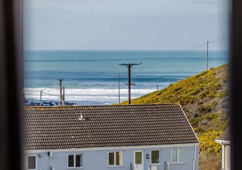 The view across to Porthtowan Beach