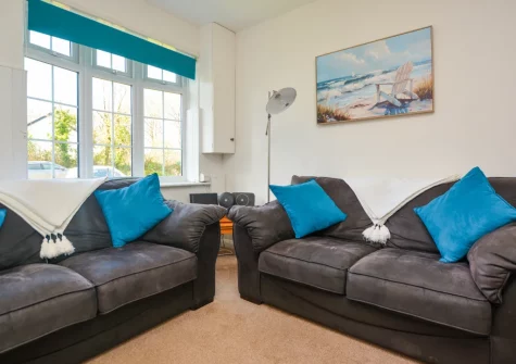 The living area at Coverack Cottage, St Keverne
