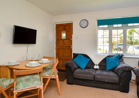 The living & dining area at Coverack Cottage, St Keverne