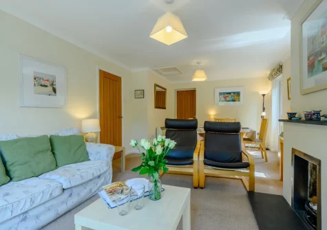 The living area at Cowries, Constantine Bay