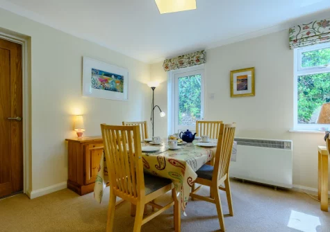 The dining area at Cowries, Constantine Bay