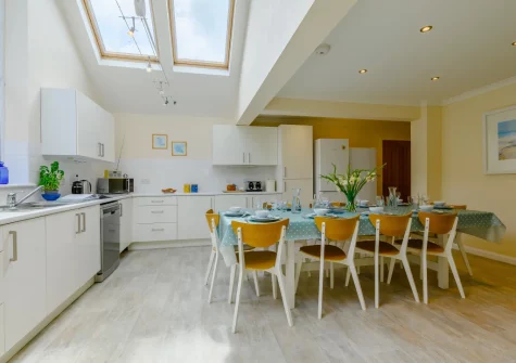 The kitchen & dining area at Cowries, Constantine Bay