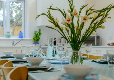 The dining area at Cowries, Constantine Bay