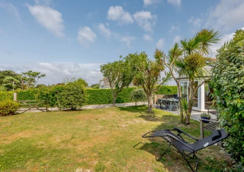The lawned garden at Cowries, Constantine Bay