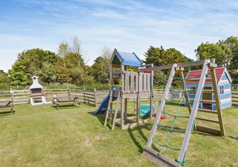The communal children's play area at Crab Apple Cottage, Cornbrough
