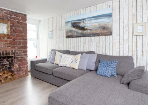 The living area at Crab Shack Apartments, Teignmouth