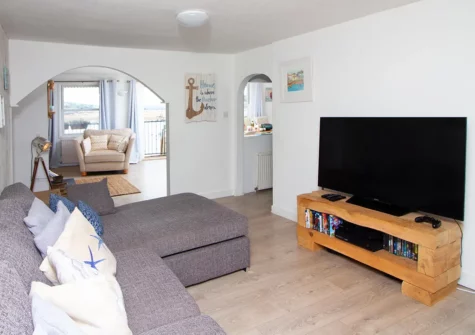 The living area at Crab Shack Apartments, Teignmouth
