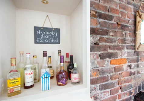 The honesty bar at Crab Shack Apartments, Teignmouth
