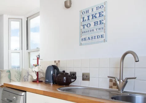 The kitchen at Crab Shack Apartments, Teignmouth