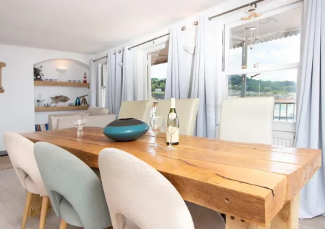 The dining area at Crab Shack Apartments, Teignmouth