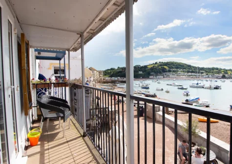 The front balcony at Crab Shack Apartments, Teignmouth