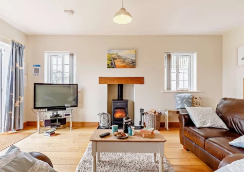 The living area at Crabbe Cottage, Poughill